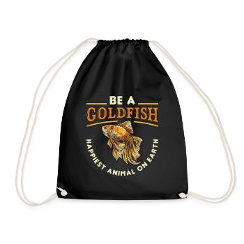 Goldfisch Fisch Aquarium Tier Meer Angler Geschenk - Turnbeutel - Schwarz - Vorne