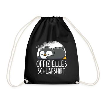 Offizielles Schlafshirt Pinguin - Turnbeutel - Schwarz - Vorne