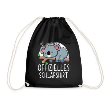Offizielles Schlafshirt Koala - Turnbeutel - Schwarz - Vorne