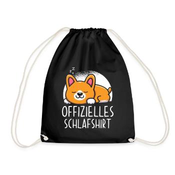 Offizielles Schlafshirt Hund - Turnbeutel - Schwarz - Vorne