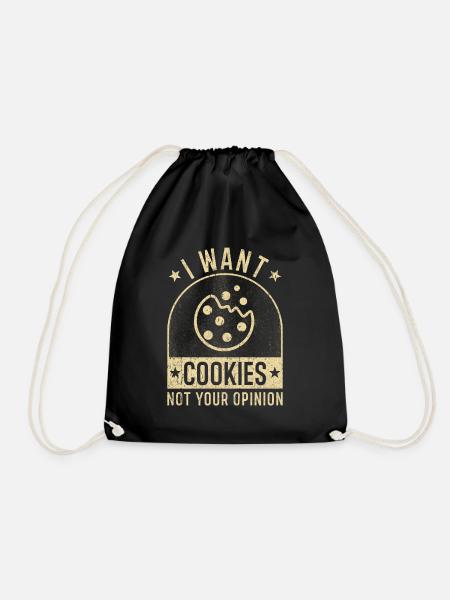 Cookie Cookies lustiger Spruch Cookie Humor - Turnbeutel - Schwarz