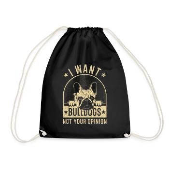 Bulldog Buldogge Bulldogs saying funny - Drawstring Bag - black - Front