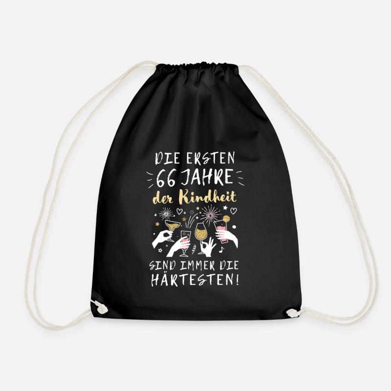 Geschenk 66 Jahre Geburtstag Kindheit Spruch - Turnbeutel - Schwarz