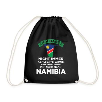 Namibia Reise Geschenk Geschenkidee - Turnbeutel - Schwarz - Vorne