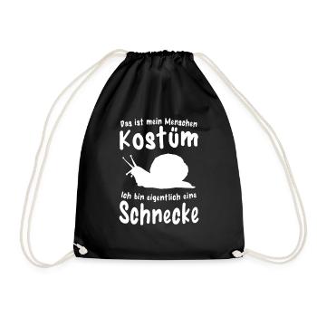 Schnecke Menschen Kostüm Lustige Schnecken - Turnbeutel - Schwarz - Vorne