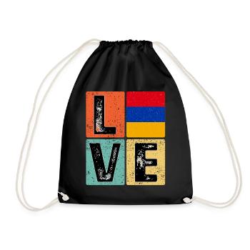 I Love Armenia drapeau pour la fierté arménienne - Sac de sport léger - noir - Devant