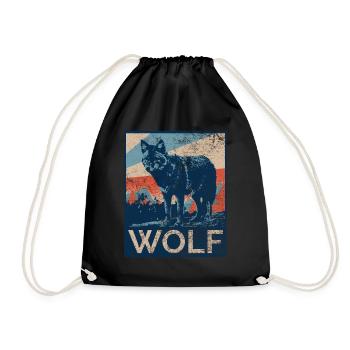 Wölfe Wolf Wölfin Werwolf - Turnbeutel - Schwarz - Vorne