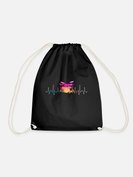 Drummer Heartbeat - Turnbeutel - Schwarz