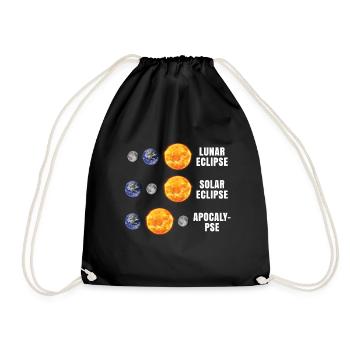 Lunar Eclipse Solar Eclipse Apocalypse - Drawstring Bag - black - Front