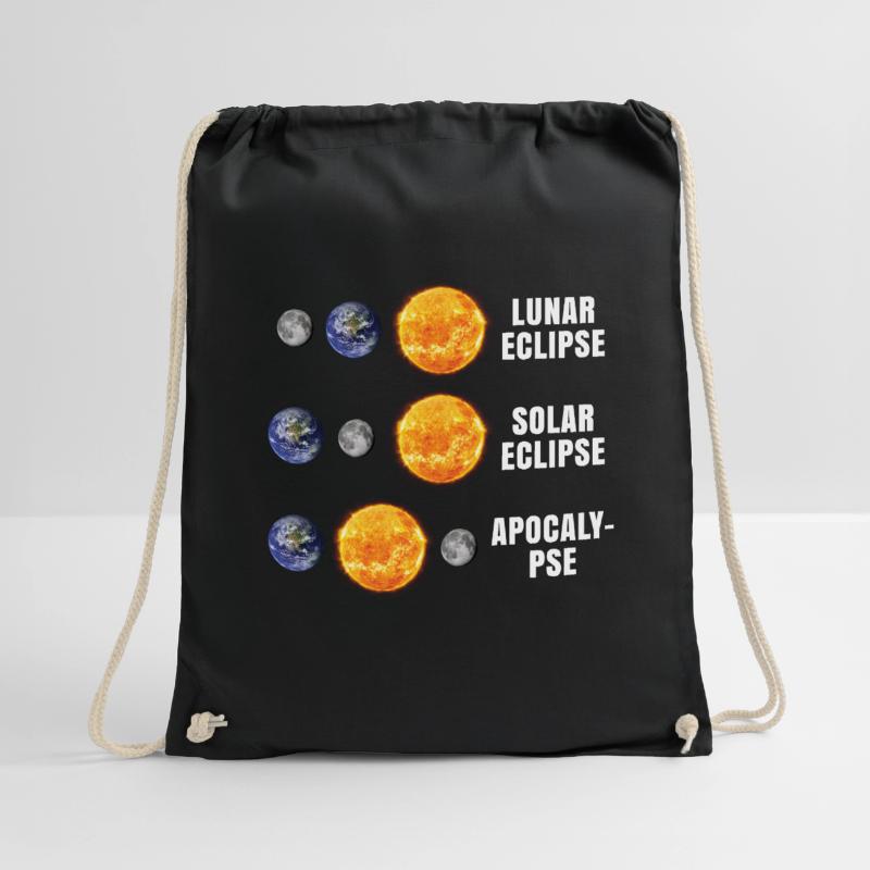 Lunar Eclipse Solar Eclipse Apocalypse Drawstring Bag