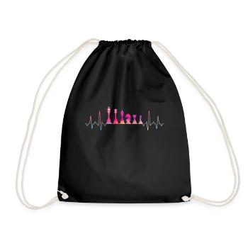 Chess Heartbeat - Drawstring Bag - black - Front
