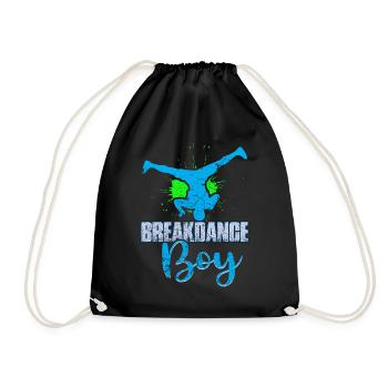 Breakdance Junge Breakdancing Kinder - Turnbeutel - Schwarz - Vorne