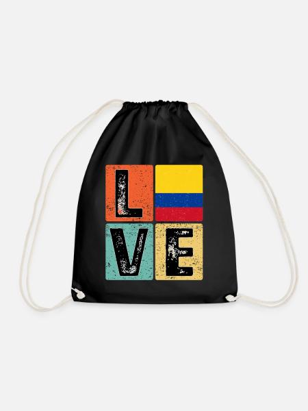 I Love Colombia Flagge für kolumbianischen Stolz - Turnbeutel - Schwarz