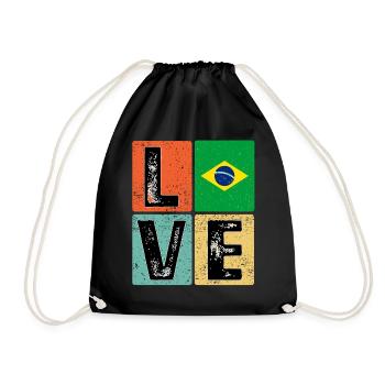 I Love Brazil drapeau pour l’orgueil brésilien - Sac de sport léger - noir - Devant