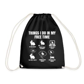Les choses Que Je Dans Mon Temps Libre Fais des lapins - Sac de sport léger - noir - Devant