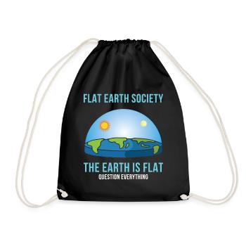Flat Earth Society Flat Earth Map Model - Drawstring Bag - black - Front