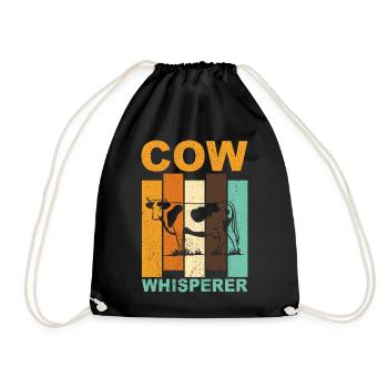 Farmer Farmer Farm Cow Cow Cow Whisperer - Drawstring Bag - black - Front