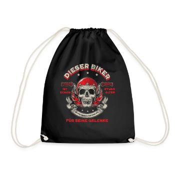 Motorradfahrer Biker Vintage Geburtstagsgeschenk - Turnbeutel - Schwarz - Vorne