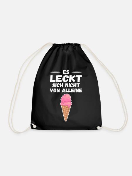ES LECKT SICH NICHT VON ALLEINE - EISCREME - Turnbeutel - Schwarz