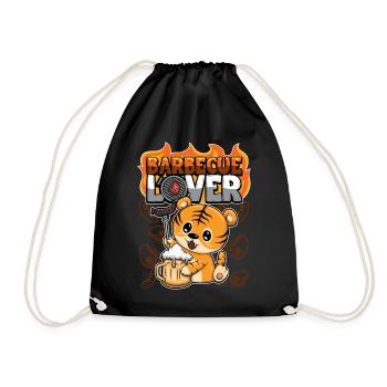 Barbecue Lover BBQ Tiger Grill Animals - Drawstring Bag - black - Front