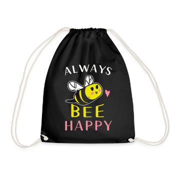 bee - Drawstring Bag - black - Front