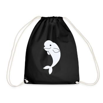 Béluga animaux mignons pour enfants bélugas - Sac de sport léger - noir - Devant