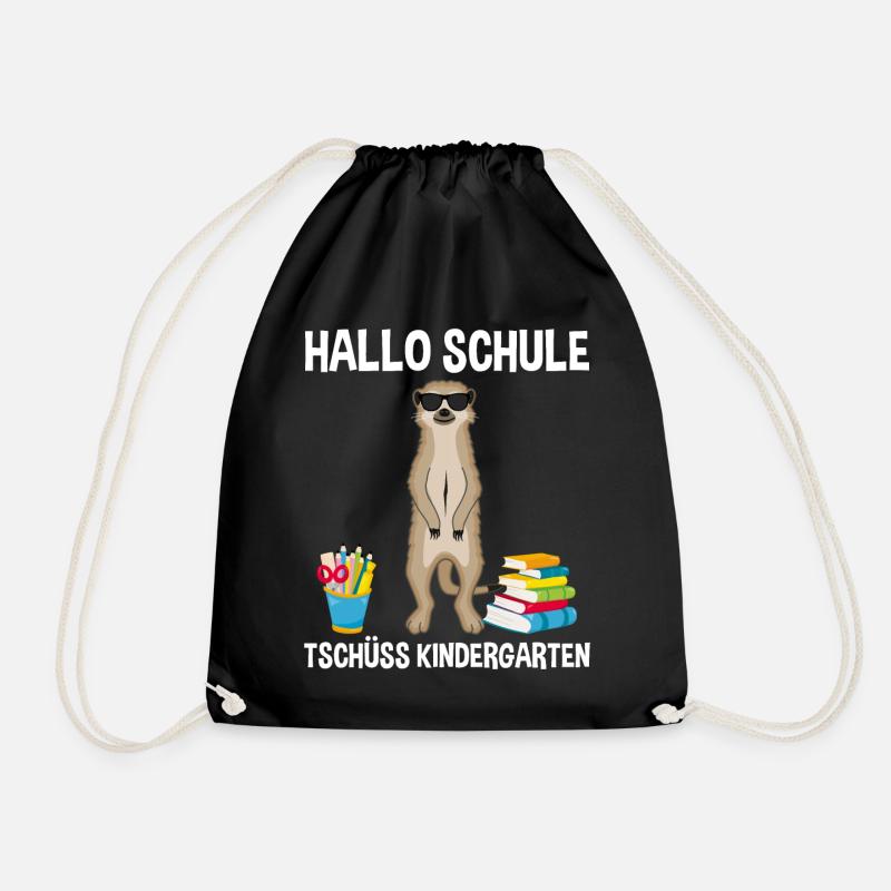 Einschulung Schulbeginn 1. Klasse Erdmännchen - Turnbeutel - Schwarz