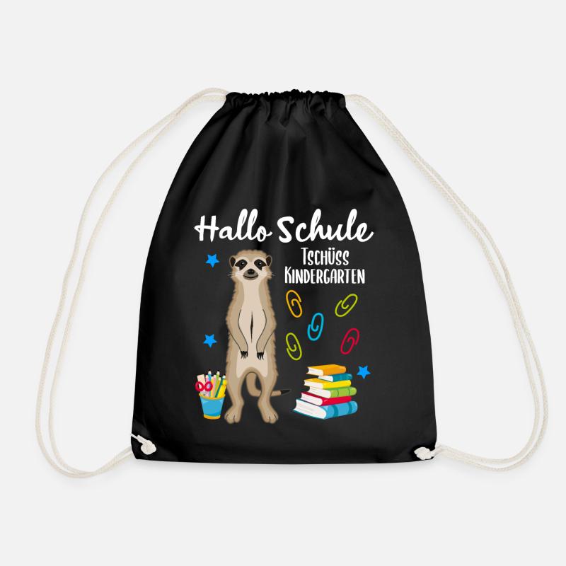 Einschulung Schulbeginn 1. Klasse Erdmännchen - Turnbeutel - Schwarz