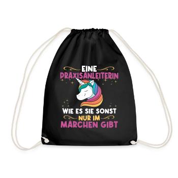 Praxisanleiterin wie im Märchen süßes Geschenk - Turnbeutel - Schwarz - Vorne