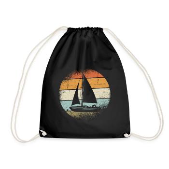 Sailor Retro Sunset - Drawstring Bag - black - Front