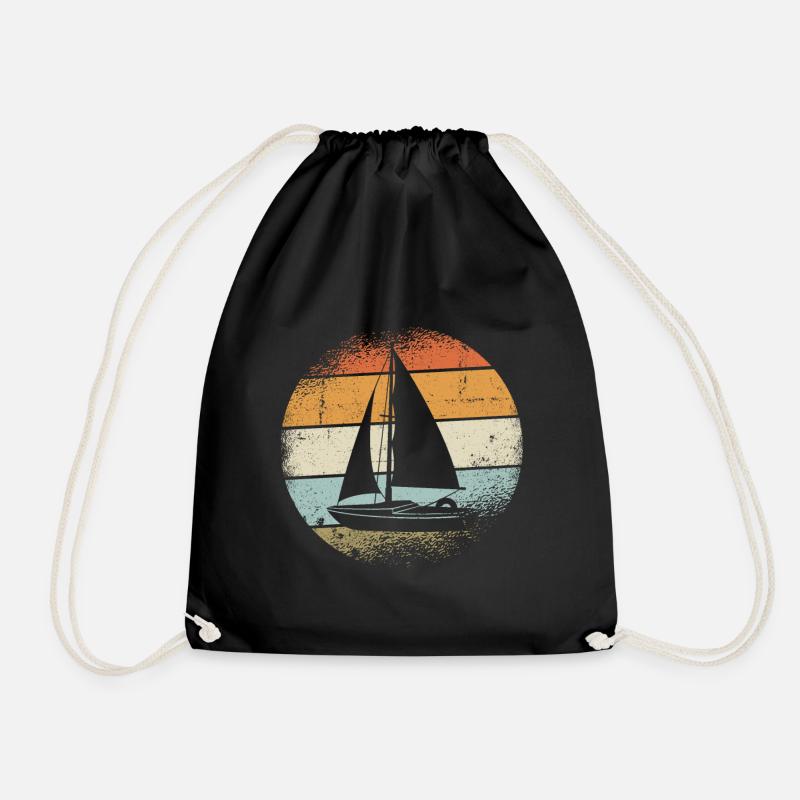 Segler Retro Sunset - Turnbeutel - Schwarz