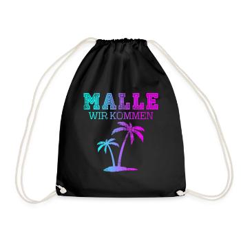 Malle wir kommen - Turnbeutel - Schwarz - Vorne