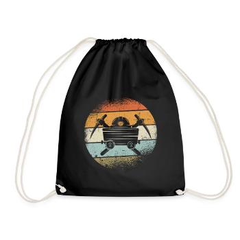 mining - Drawstring Bag - black - Front