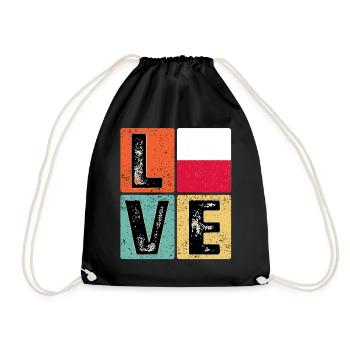 I Love Poland drapeau pour la fierté polonaise - Sac de sport léger - noir - Devant