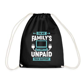 Funny Computer IT Support Staff Gift - Drawstring Bag - black - Front