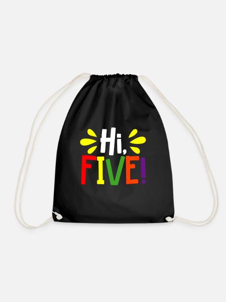 5. Geburtstag HI Five 5. Klasse - Turnbeutel - Schwarz