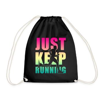 Jogging Jogger Gift - Drawstring Bag - black - Front