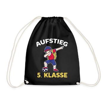 Aufstieg 5. Klasse Grundschule Schulkind Schüler F - Turnbeutel - Schwarz - Vorne