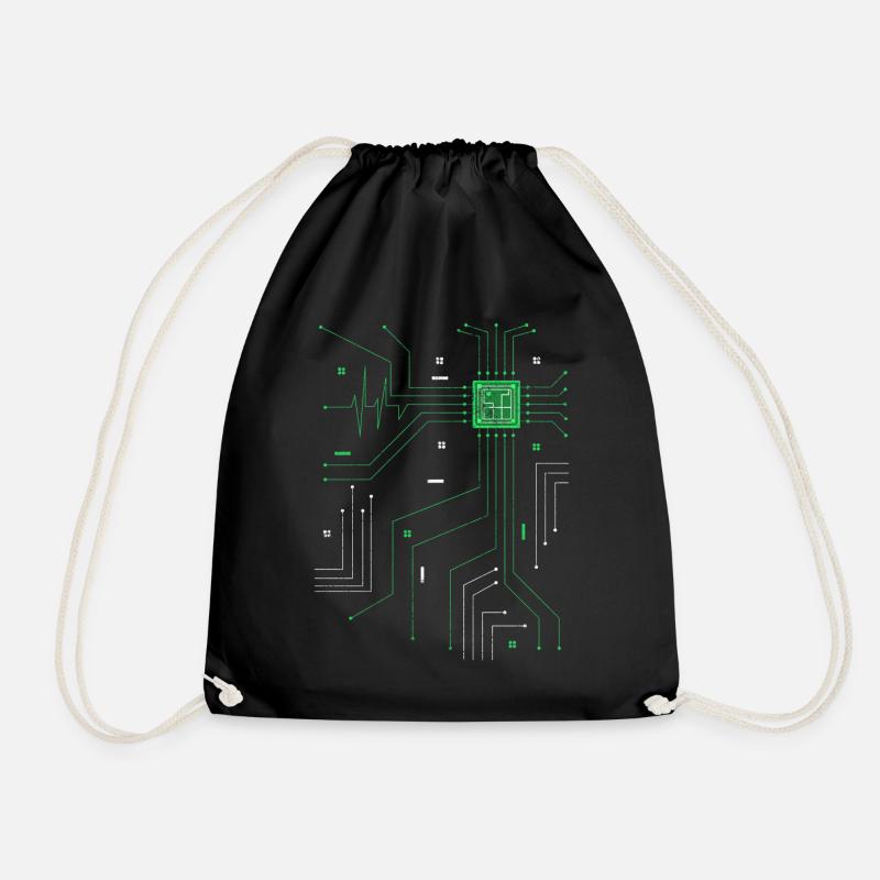 Admin Computer Herz Informatiker - Turnbeutel - Schwarz