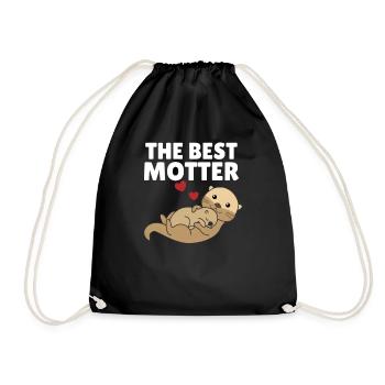 Best Motter Otter Worspiel für Mama süße Tiere - Turnbeutel - Schwarz - Vorne