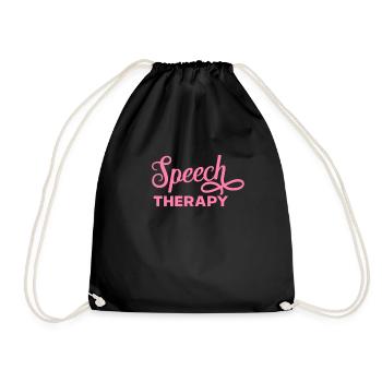 Speech Therapy Speech Therapist Speech Therapist Speech Therapist - Drawstring Bag - black - Front