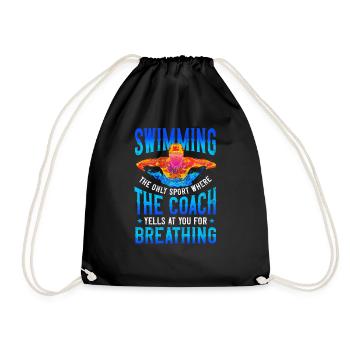 Swimmer Swim Breathing Butterfly - Turnbeutel - Schwarz - Vorne