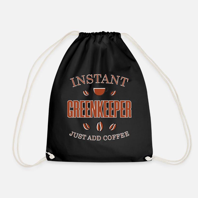 Instant Greenkeeper lustiger Kaffespruch - Turnbeutel - Schwarz