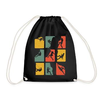 Rock Climbers Vintage Climbing Mountains Climber - Drawstring Bag - black - Front