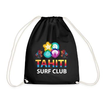 Tahiti Surf Club Aloha Palms Surfing - Drawstring Bag - black - Front