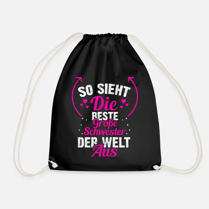 So sieht die beste große Schwester der Welt aus - Turnbeutel - Schwarz