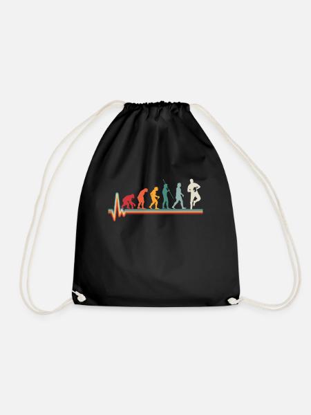 Evolution Herzschlag Rugby Geschenk - Turnbeutel - Schwarz