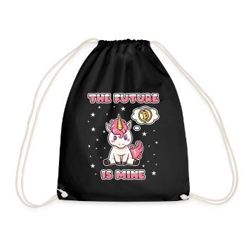 Unicorn Bitcoin Finance Crypto BTC Baby Funny - Drawstring Bag - black - Front