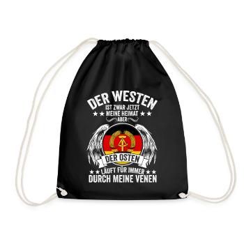 Osten Ostdeutscher Ossi Ostdeutschland DDR - Turnbeutel - Schwarz - Vorne