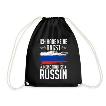 Meine Frau Ist Russin Russen Russland Russisches - Turnbeutel - Schwarz - Vorne